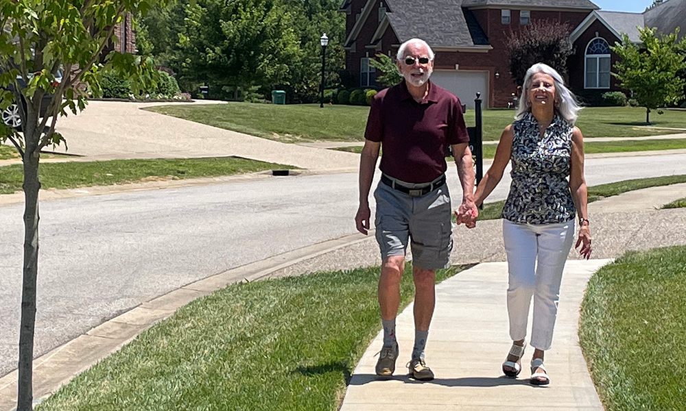 Joanne Attardi and her husband, Robert, walk every evening.